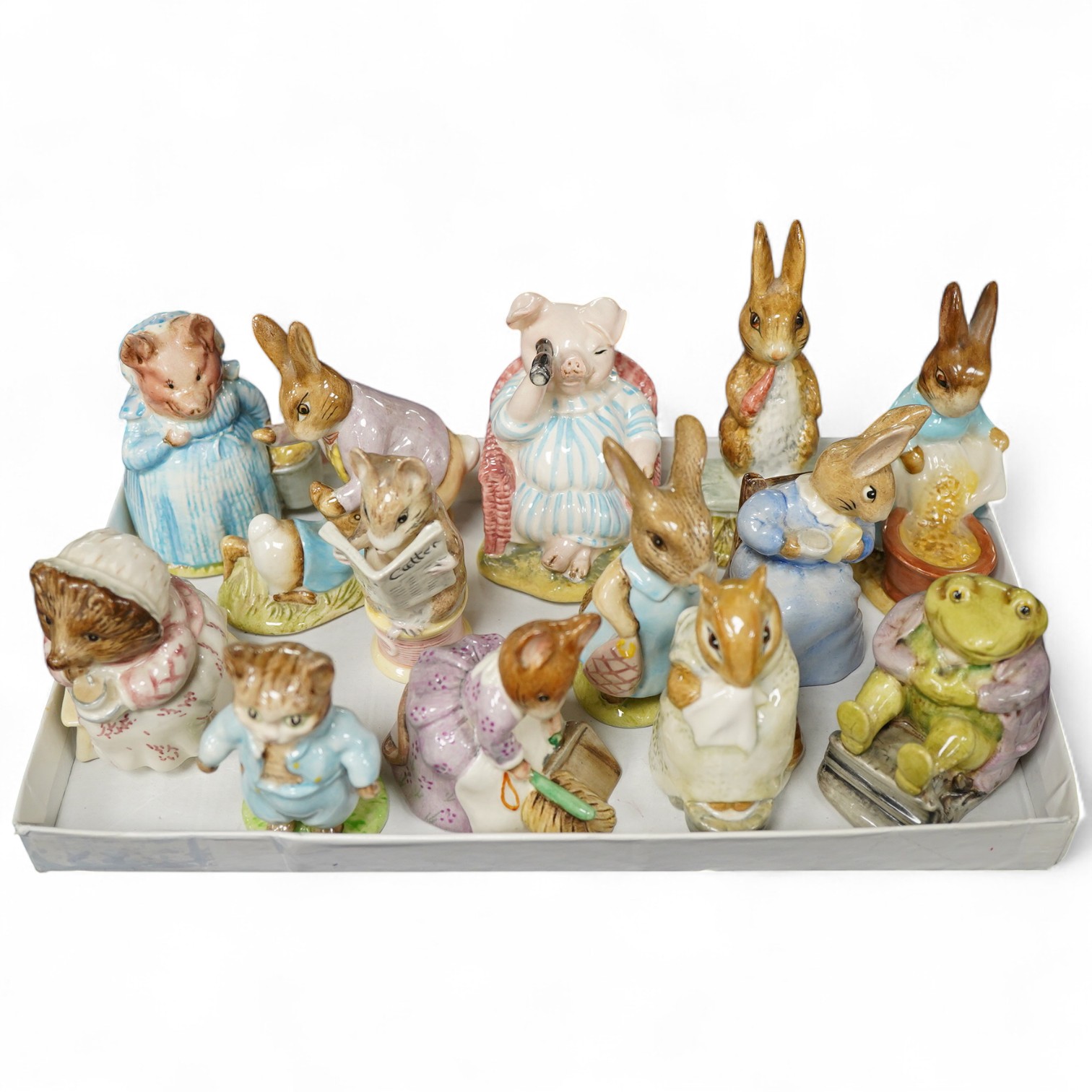 Thirteen Beswick Beatrix Potter characters, all stamped to base, tallest 11.5cm